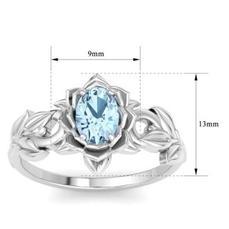 Aquamarine Ring: 3/4 Carat Aquamarine Ring