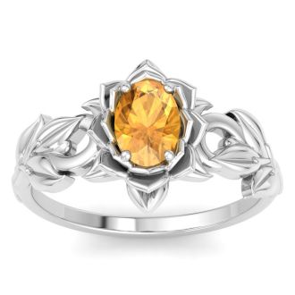 Citrine Ring: 3/4 Carat Citrine Ring