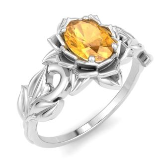 Citrine Ring: 3/4 Carat Citrine Ring