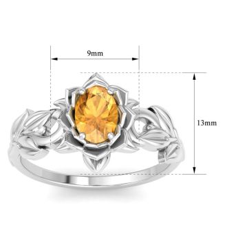Citrine Ring: 3/4 Carat Citrine Ring