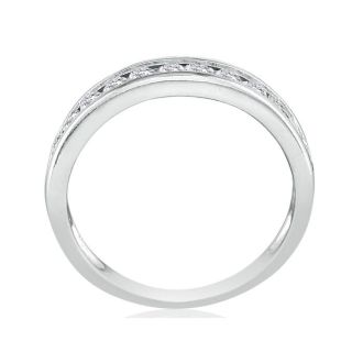 1/2 Carat Diamond Wedding Band In 14 Karat White Gold