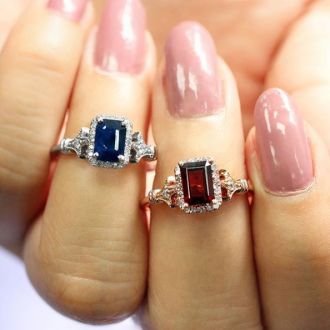 1 1/2 Carat Sapphire and Halo Diamond Vintage Ring In 14 Karat White Gold