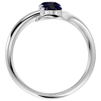 1 Carat Two Stone Sapphire Ring In 14 Karat White Gold