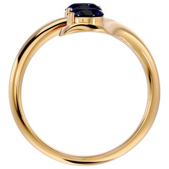 1 Carat Two Stone Sapphire Ring In 14 Karat Yellow Gold
