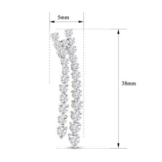 4 Carat Diamond Drop Earrings In 14 Karat White Gold