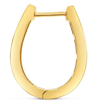 1/4 Carat Diamond Hoop Earrings In Yellow Gold Over Sterling Silver, 1/2 Inch