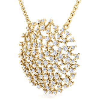 2 1/2 Carat Lab Grown Diamond Medallion Necklace In 14K Yellow Gold, 18 Inches
