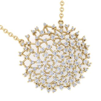 2 1/2 Carat Lab Grown Diamond Medallion Necklace In 14K Yellow Gold, 18 Inches