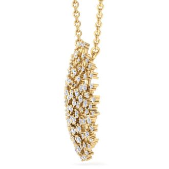 2 1/2 Carat Lab Grown Diamond Medallion Necklace In 14K Yellow Gold, 18 Inches