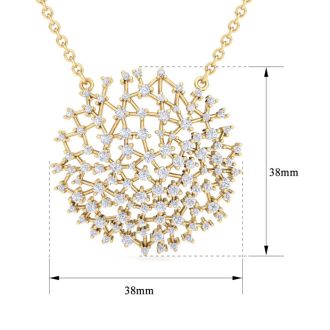 2 1/2 Carat Lab Grown Diamond Medallion Necklace In 14K Yellow Gold, 18 Inches