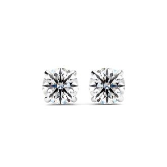 1/2 Carat Lab-Grown Diamond Stud Earrings In 14 Karat White Gold