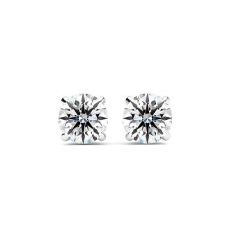 3/4 Carat Lab Grown Diamond Stud Earrings In 14 Karat White Gold