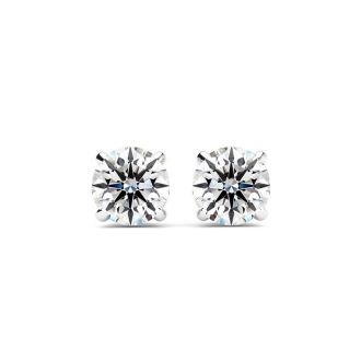 3/4 Carat Lab Grown Diamond Stud Earrings In 14 Karat White Gold