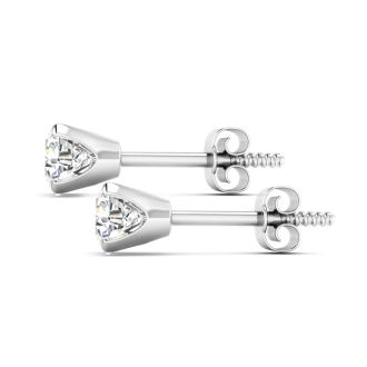 3/4 Carat Lab Grown Diamond Stud Earrings In 14 Karat White Gold