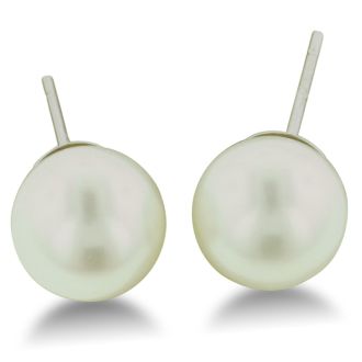 7mm Cultured Pearl Stud Earrings in 14 Karat White Gold