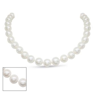 16 inch 10mm AA Pearl Necklace With 14K Yellow Gold Clasp