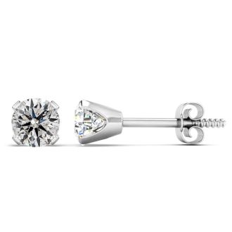 Nearly 1 Carat Lab-Grown Diamond Stud Earrings In 14 Karat White Gold