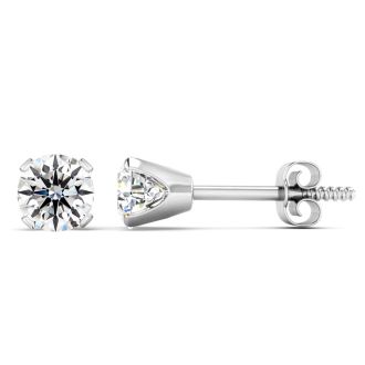 Nearly 1 Carat Lab-Grown Diamond Stud Earrings In 14 Karat White Gold
