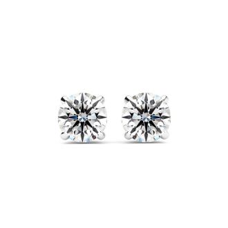 Nearly 1 Carat Lab-Grown Diamond Stud Earrings In 14 Karat White Gold