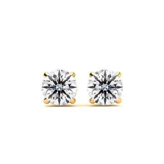 Nearly 1 Carat Lab-Grown Diamond Stud Earrings In 14 Karat Yellow Gold