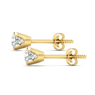 Nearly 1 Carat Lab-Grown Diamond Stud Earrings In 14 Karat Yellow Gold