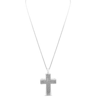 2 Carat Diamond Cross Necklace For Men, 24 Inches