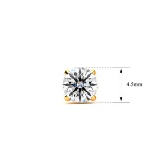 Nearly 3/4 Carat Lab-Grown Diamond Stud Earrings In Yellow Gold