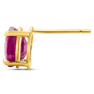 Ruby Earrings: 2 Carat Ruby Earrings