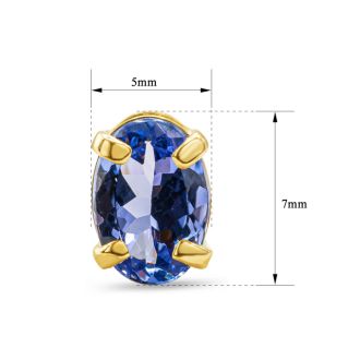 Tanzanite Earrings: 2 Carat Tanzanite Earrings