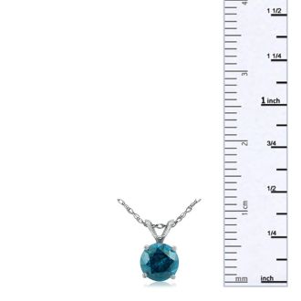 1/2ct Round Brilliant Cut Blue Diamond Pendant in White Gold
