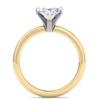 2 Carat Marquise Shape Lab Grown Diamond Ring In 14K Yellow Gold, Solitaire