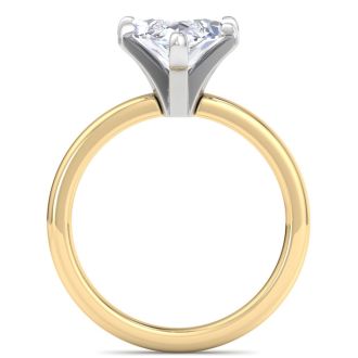 4 Carat Marquise Shape Lab Grown Diamond Ring In 14K Yellow Gold, Solitaire