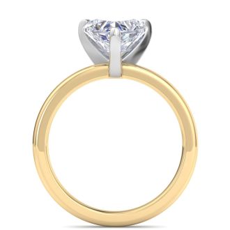2 Carat Heart Shape Lab Grown Diamond Ring In 14K Yellow Gold, Solitaire