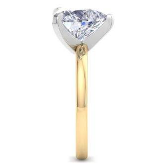 4 Carat Heart Shape Lab Grown Diamond Ring In 14K Yellow Gold, Solitaire