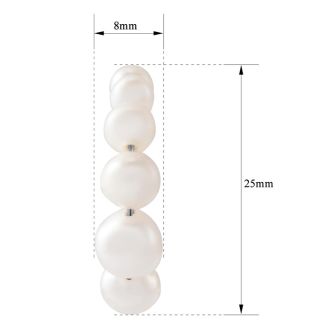 Pearl Drop Earrings With Freshwater Cultured Pearls In Sterling Silver, 1 Inch