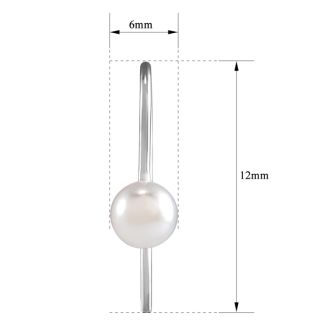 Pearl Drop Earrings With 6MM Akoya Pearls In 14 Karat White Gold, 1/2 Inch