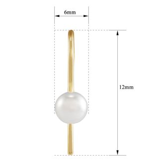 Pearl Drop Earrings With 6MM Akoya Pearls In 14 Karat Yellow Gold, 1/2 Inch
