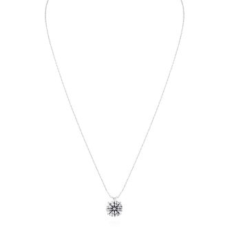 3 Carat Round Shape Lab Grown Diamond Solitaire Necklace In 14K White Gold