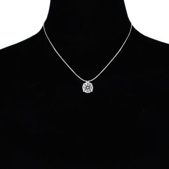 5 Carat Round Shape Lab Grown Diamond Solitaire Necklace In 14K White Gold