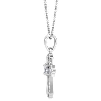 1/14ct Diamond Cross Pendant in 10k White Gold