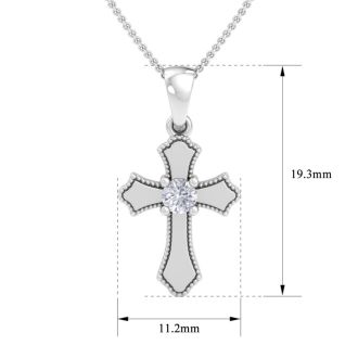 1/14ct Diamond Cross Pendant in 10k White Gold