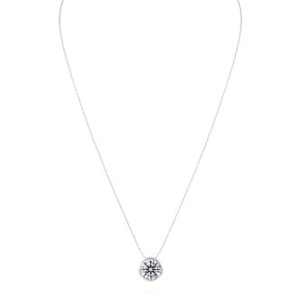 3 Carat Round Shape Lab Grown Diamond Solitaire Necklace In 14K White Gold