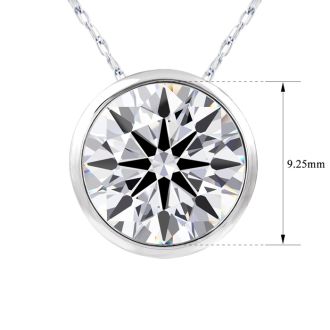 3 Carat Round Shape Lab Grown Diamond Solitaire Necklace In 14K White Gold