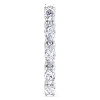 2 Carat Marquise Shape Lab Grown Diamond Eternity Ring In 14 Karat White Gold, Ring Size 7.5