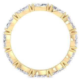 1 2/3 Carat Marquise Shape Lab Grown Diamond Eternity Ring In 14 Karat Yellow Gold, Ring Size 4.5