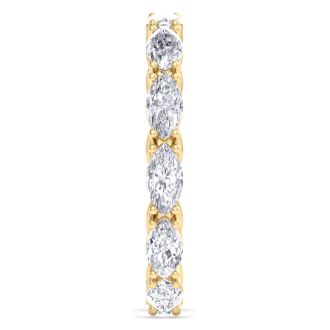 1 3/4 Carat Marquise Shape Lab Grown Diamond Eternity Ring In 14 Karat Yellow Gold, Ring Size 7