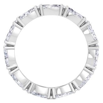 2 1/2 Carat Marquise Shape Lab Grown Diamond Eternity Ring In 14 Karat White Gold, Ring Size 5