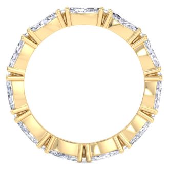 2 3/4 Carat Marquise Shape Lab Grown Diamond Eternity Ring In 14 Karat Yellow Gold, Ring Size 7