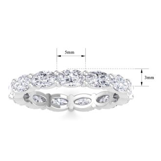 2 3/4 Carat Oval Shape Lab Grown Diamond Eternity Ring In 14 Karat White Gold, Ring Size 7.5