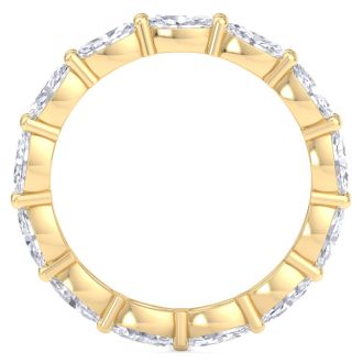 2 1/2 Carat Oval Shape Lab Grown Diamond Eternity Ring In 14 Karat Yellow Gold, Ring Size 7